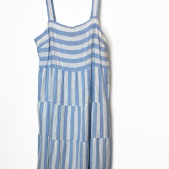 Casa Cabana Blue and White Linen Dress - Picture 2 of 2